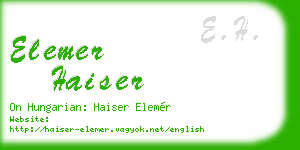 elemer haiser business card